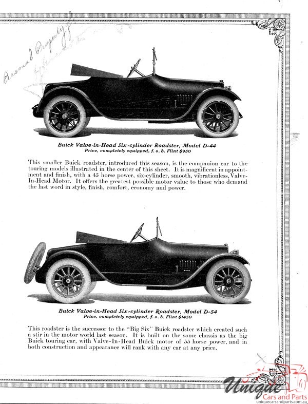 1916 Buick Brochure Page 1